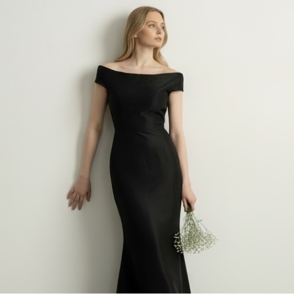 🇨🇦 Catherine Regehr 100% Silk Black Gown Formal Dress Size S Made In Canada